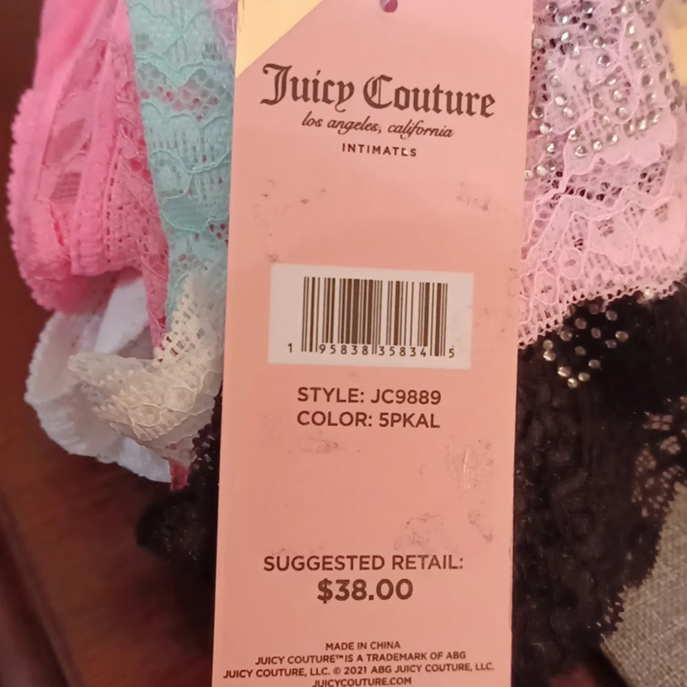 5 pack Juicy Couture all lace thongs. Size extra large. Brand new never worn. - Picture 2 of 2